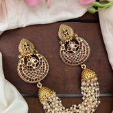 Antique Lakshmi Jada Billai with Pearl Maatil-Bun Billai-Red-G13082